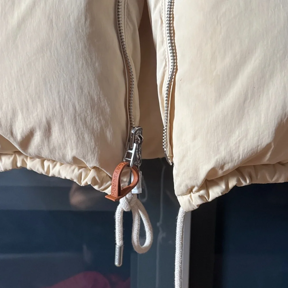 Tory Burch Cream Long Down Vest size S